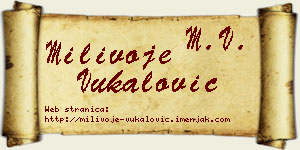 Milivoje Vukalović vizit kartica